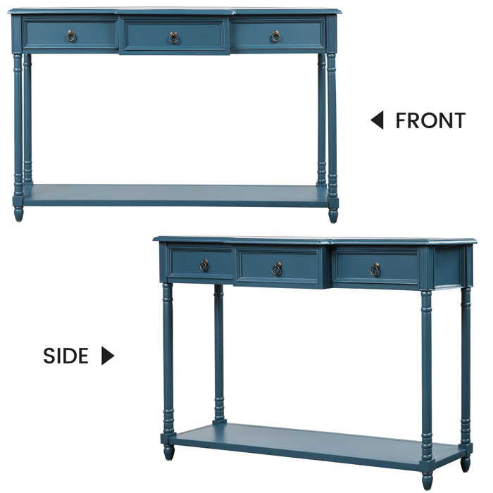 Breakwater Bay Henryville 51.6"W Vintage Console Table With 3 Drawers